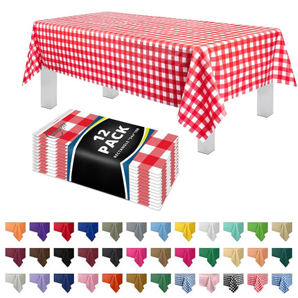 Red Gingham Checkered 12 Pack Premium Disposable P