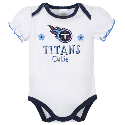 Paquete de 3 mamelucos de manga corta NFL estándar para bebé niña Gerber, color del equipo, 6-12 meses