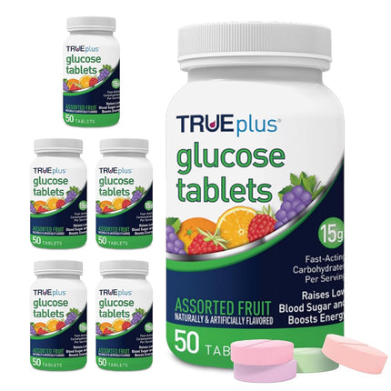 TRUEplus® Glucose Tablets, Assorted Flavor (Grape,