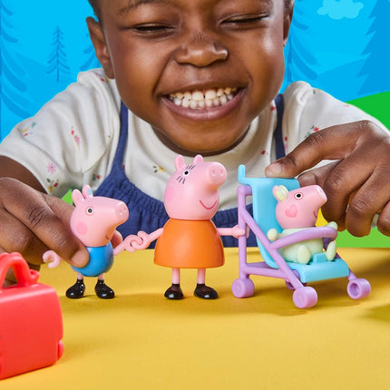 Peppa Pig Peppa's Travels: Big Family Adventure Figure and Accessories Set, Includes Baby Evie, Preschool Toys for Girls and Boys 3+