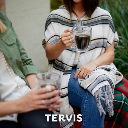 Vaso de viaje Tervis transparente y colorido para mesa, doble pared aislante, fabricado en EE. UU., mantiene las bebidas frías y calientes, taza de 16 oz, rojo