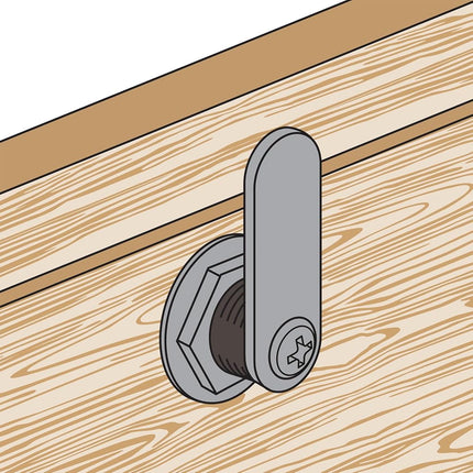 Prime-Line Products U 9941 Drawer & Cabinet Lock, 5/8 in, Diecast, Stainless Steel, 5/16 in. Max. Panel, Silver