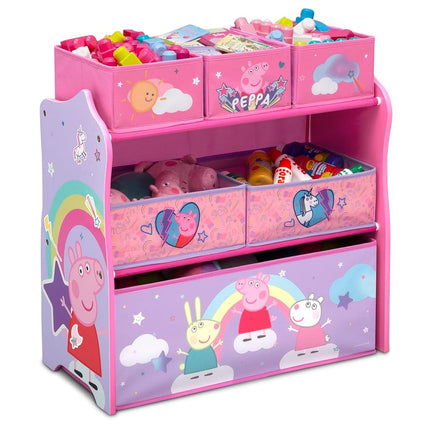 Delta Children Design & Store 6 Bin Toy Storage Organizer, Peppa Pig, Peppa Pig Unicorn (TB87230PG-1171)