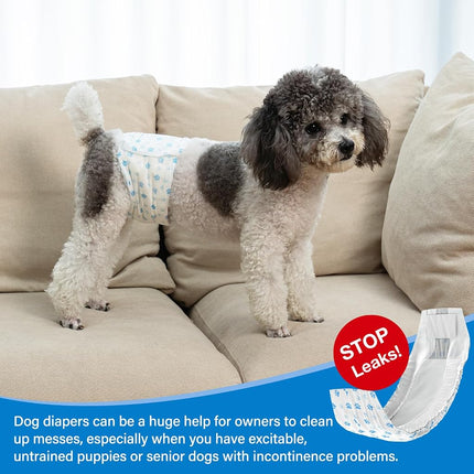 Pet Soft Disposable Dog Wraps - Disposable Male Dog Diapers for Male Puppy Doggy Marking Incontinent 12-72 Counts (S- 48 Count)