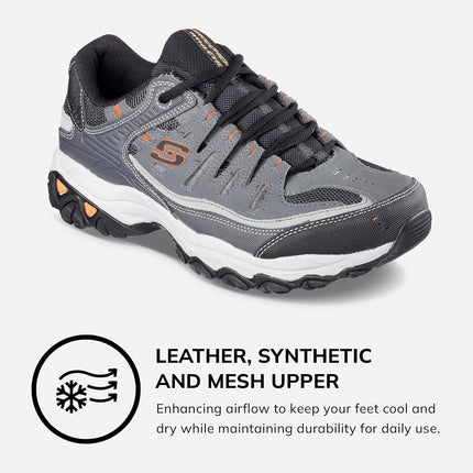 Skechers Men's After Burn - Memory Fit Shoe, Charcoal, 14 XW US