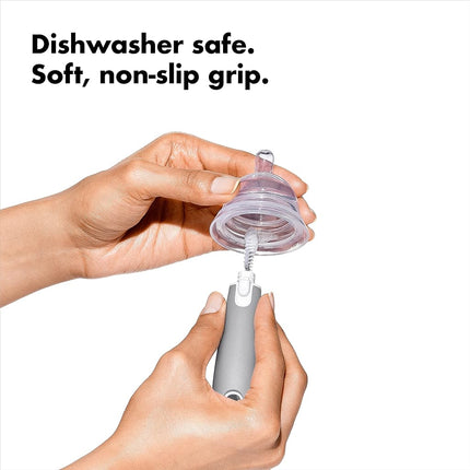 OXO Tot Bottle Brush with Nipple Cleaner and Stand – Gray, 2-Pack