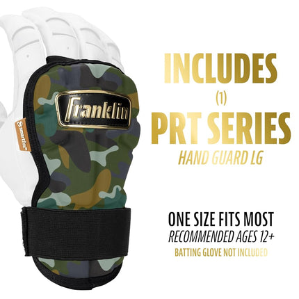 Franklin Sports Baseball Hand + Wrist Guard - PRT LG Series Adult Hand + Wrist Protector for Batting - Protective Hand, Wrist Shield - Right + Left Hand Hitters - Camo + Gold - One Size - Adult