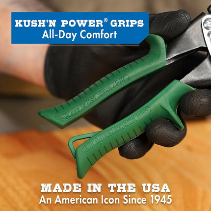 Midwest Tool & Cutlery Blackout Series Aviation Snip Set - Left and Right Cut Regular Tin Cutting Shears with Forged Blades & KUSH'N-POWER Comfort Grips - MWT-6510CO-NP