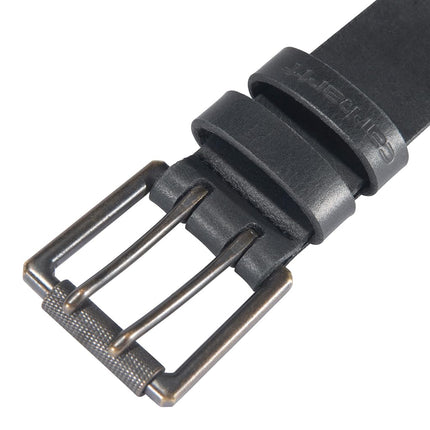Carhartt Logo Belt 2217, Craftsman Leather Double Prong (Black), 44