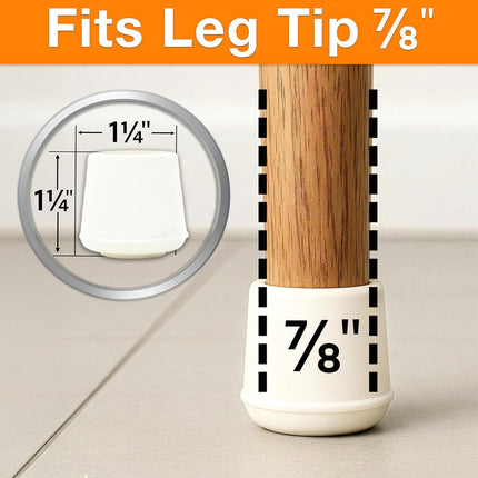 Shepherd Hardware 8616E 7/8-Inch Inside Diameter Rubber Chair Leg Tips, 40-Pack, White, (Pack of 40)