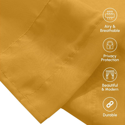 Elegant Comfort 2-Piece Sheer Panel with 2inch Rod Pocket - Window Curtains 40-inch Width X 84-inch Length, Gold