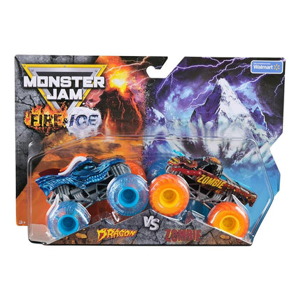 Monster Jam Fire & Ice Split Dragon and Split Zomb