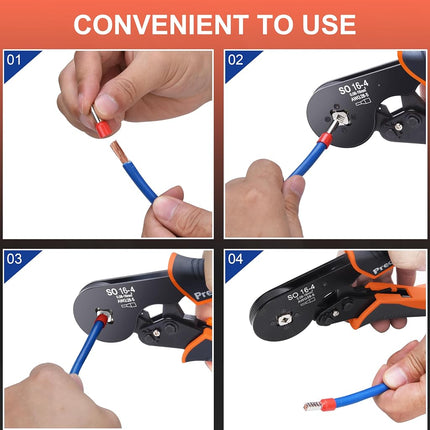 Preciva Ferrule Crimping Tool Kit, Square Crimping Tools, Ratchet Jaw Wire Crimping Pliers for AWG 28-5 with 1200 PCS Terminal Connector Sleeves