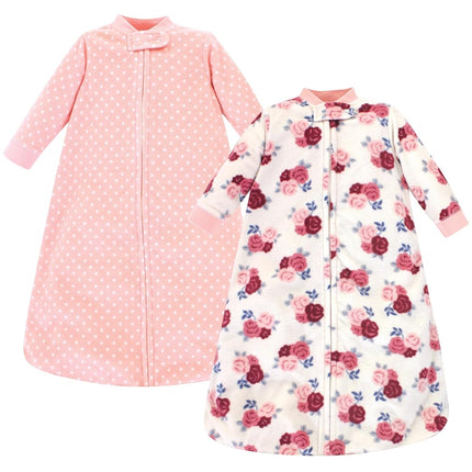 Hudson Baby Saco de Dormir Polar de Manga Larga Unisex para Bebé, Floral, 6-12 Meses