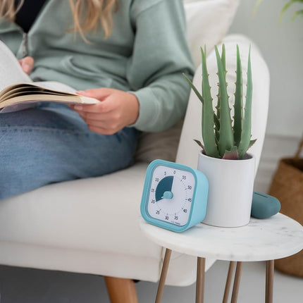 TIME Timer Home MOD - Minuteur Visuel pour Enfants Édition Maison 60 Minutes - pour l'École à la Maison Outil d'Étude, Minuteur pour Bureau d'Enfant, Bureau et Réunions avec Fonctionnement Silencieux (Bleu Lac)