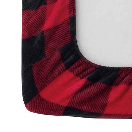 Elegant Comfort Luxuriously Soft 4-Piece Velvet Plush Flannel Sheet Set - Premium Quality - Cozy Warm, Anti-Static, Non Pilling Fuzzy Velvet Flannel Fleece Deep Pocket Sheet Set - Twin, Buffalo Red