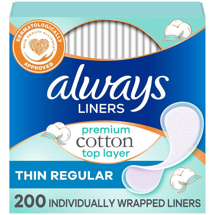 Always Panty Liners for Women Premium Cotton Liner