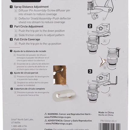 Orbit 55032 1/2" BRS Sprinkler Head, Connection, Silver and Gold