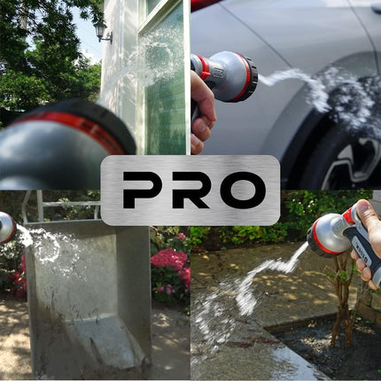 Eden 94830 Pro Metal 6-Pattern RearTrigger Garden W/Quick Connect Starter Set, HIGH Pressure Spray Nozzle for Hose