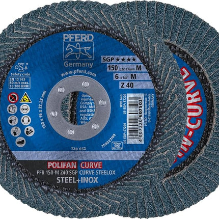 PFERD POLIFAN®-Curve Radial Type Flap Disc - 4-1/2