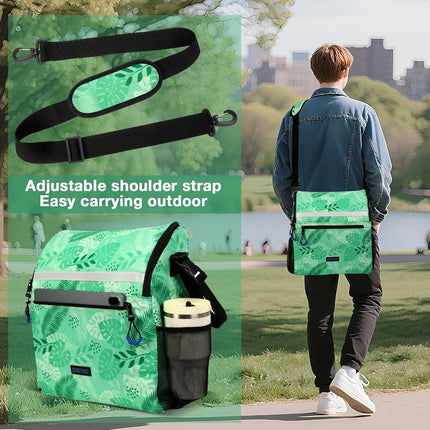 ZHCHG Wheelchair Bags, Wheelchair Backpack with Cup Holder, Wheelchair Bags to Hang on Back, Electric Wheel Chair Accessories, Large Storage Bag for Walker Rollator (Green)