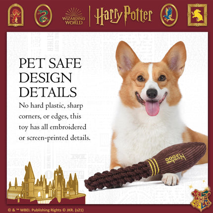 Harry Potter Nimbus 2000 Rope Pet Toy, 14 Inch | Nimbus 2000 Dog Toy for Tugging with Crinkle and Squeaker