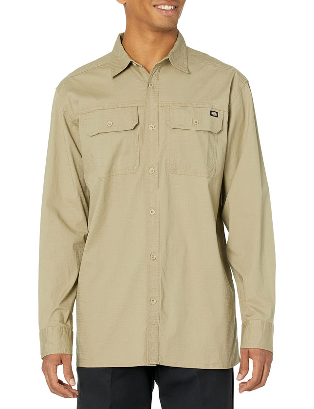 Dickies Men's Flex Denim Long Sleeve Shirt Button,