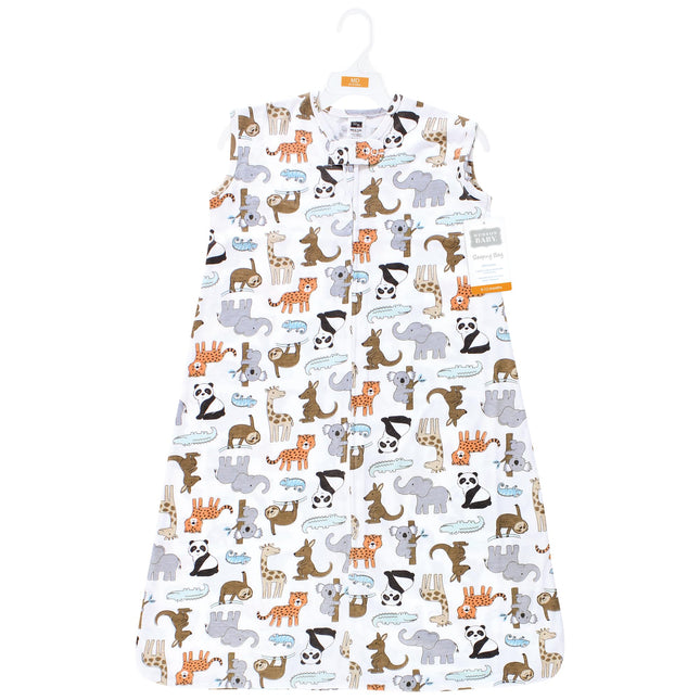 Hudson Baby - Saco de dormir de algodón sin mangas para bebé, diseño de animales de zoológico, de 0 a 6 meses