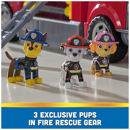 Paw Patrol Ultimate Rescue Fire Truck with 2 Ft. Ladder, Lights, Sounds, a Mini Toy Car, Chase, Marshall & Skye Figures, Toys for Boys & Girls Ages 3+