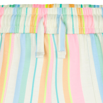 Hurley Girls' Soft Knit Pull on Shorts, Pale Ivory/Multi Stripe, 4