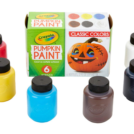Crayola Pumpkin Paint Kit, Acrylic Paints in Classic Colors, Halloween Decorations, 6Count