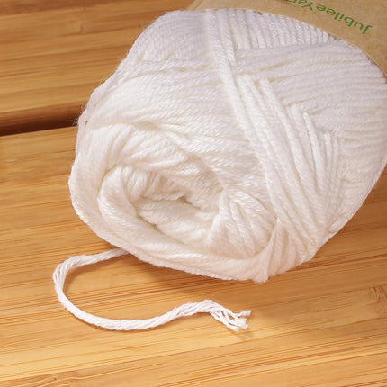 JubileeYarn Hilo Deportivo de Algodón y Bambú de 4 Capas - 50g/Ovillo - Blanco Algodón - 8 Ovillos