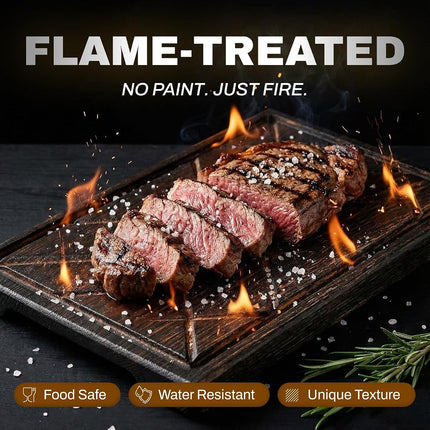 Teslyar Steak Board, Wooden BBQ Serving Platter, 30 x 20 cm