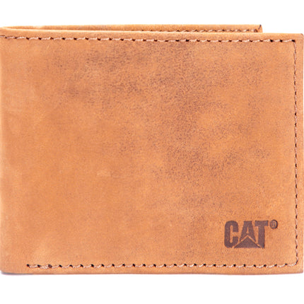 Caterpillar Men's Leather Bifold Wallet with ID Wi