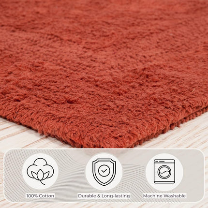 Bedford Home 100 Percent Cotton 2 Piece Reversible Rug Set - Brick