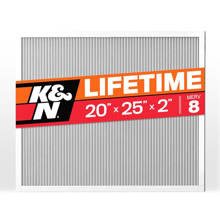 Filtre à air de fournaise HVAC K&N 20X25X2, dure toute une vie, lavable, Merv 8, le dernier filtre HVAC que vous achèterez, respirez en toute sécurité à la maison ou au bureau, HVC-8-22025