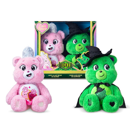 Basic Fun Care Bears x Wicked 30cm Plush 2-Pack – Good Luck Bear as Elphaba & Love-A-Lot Bear as Glinda – Limited Edition Soft Toys – Collectible Gift Set for Kids & Fans