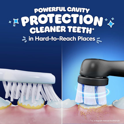 Oral-B iO Kids Limited Rechargeable Electric Powered Toothbrush, Spiderman with 1 Gentle Care Brush Head - Automatic Pressure Sensor to Protect Gums - 3 Cleaning Settings - 2 Min Music Timer