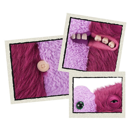 Fuggler Misfit Monsters 9-inch by ZURU, Funny Ugly Monster Plush Toy, Soft Doll Plushies for Kids and Adults (Gaptooth Mcgoo & Wide Eyed - Lilac & Red)