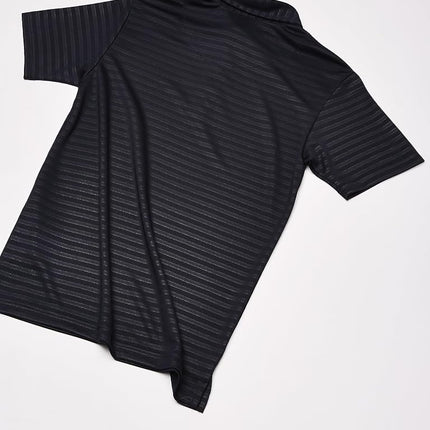 Nautica Boys' Active Short Sleeve Polo Shirt, Button Closure & Embossed Stripes, Breathable Performance Fabric, Navy, 18-20 Husky