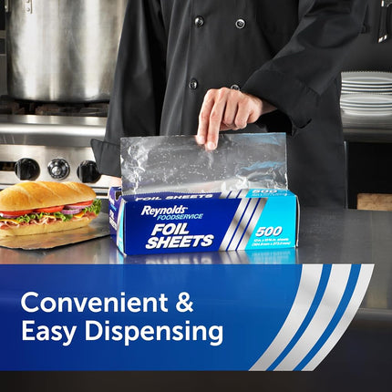 Reynolds Foodservice Aluminum Foil Sheets - 12 x 10.75 Inches, 500 Sheets