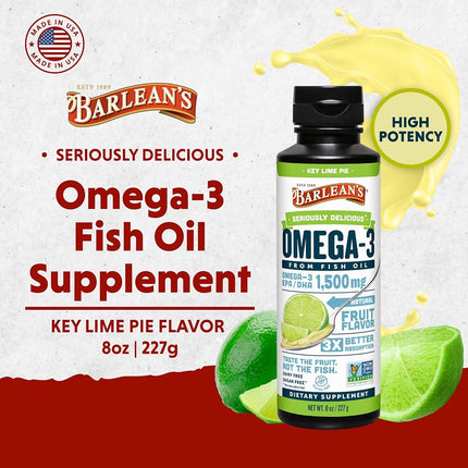Barlean's Organic Oils Ultra High Potency Key Omega Swirl, Lime, 8 Ounce