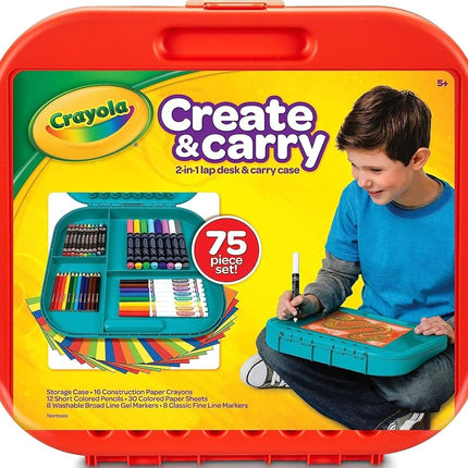 Crayola Create 'N Carry Art Set, 75 Pieces, Art Gift for Kids, Ages 5 & Up