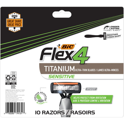 BIC Flex 4 Sensitive Disposable Razors For Men, Fo