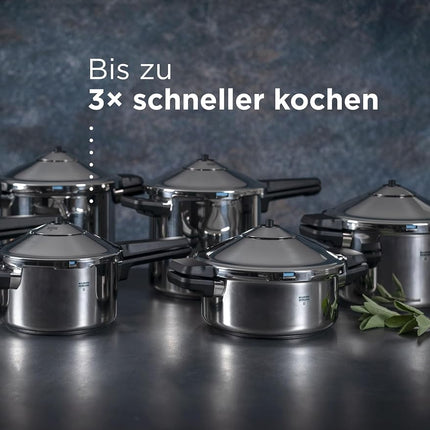 Kuhn Rikon 30330 Duromatic Family Style Pressure Cooker Braiser 5 Quart, Stainless