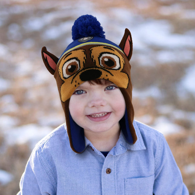 Nickelodeon boys Winter Hat and Mittens Set, Paw Patrol Chase Marshall Toddler Beanie for Ages 2-4, Chase Hat, Mittens - Age 2-4