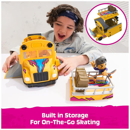 Tech Deck Sk8 Crew 2-in-1 Transforming Ultra Sk8 Bus & Storage with Fingerboard & Figure, Collectible Mini Skateboards, Kids’ Toys for Ages 5 and up