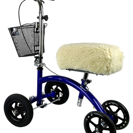 KneeRover Deluxe Synthetic Sheepskin Knee Walker Kneepad Cover with Thick Comfortable Padding
