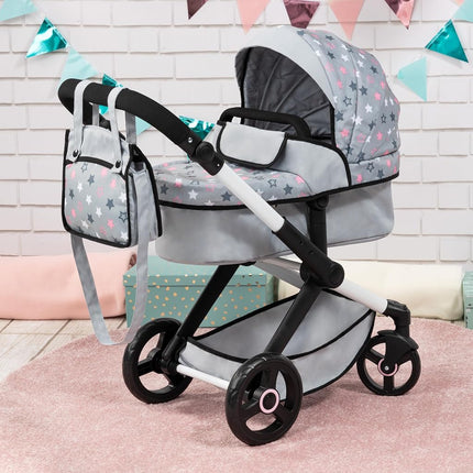 Bayer Baby Dolls Pram XEO, Convertible Doll Pushchair, 46cm Dolls