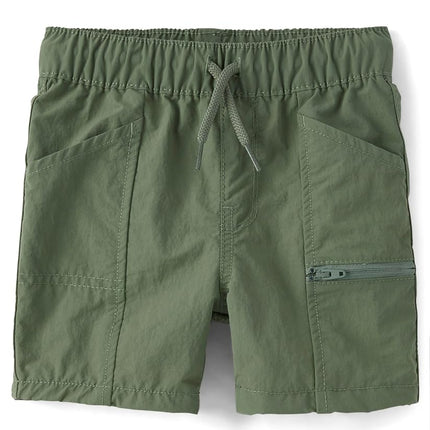 The Children's Place Baby Boys' and Toddler Quick Dry Pull on Cargo Shorts 3", Greenwich, 3T